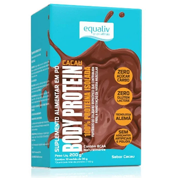 BODY PROTEIN 20G CACAU 10 SACHES - EQUALIV