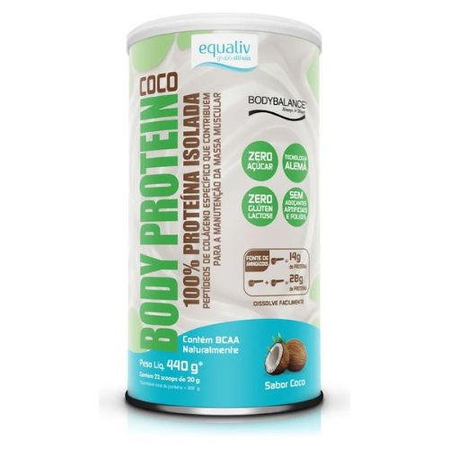 BODY PROTEIN 100% ISOLADO COCO 440G - EQUALIV
