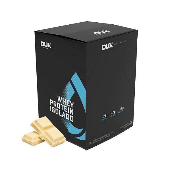 WHEY PROTEIN DUX ISOLADO CAIXA 10 UN CHOCOLATE BRANCO 30G