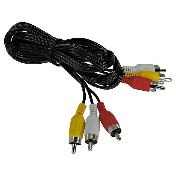 Cabo de Áudio 3 Rca X 3 Rca Vídeo 1,5m Dvd Player