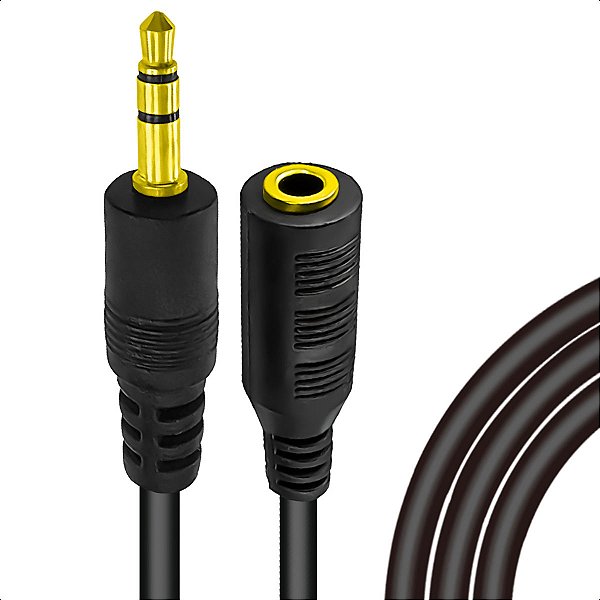 Cabo Extensor de Áudio P2 Estéreo para Fone de Ouvido