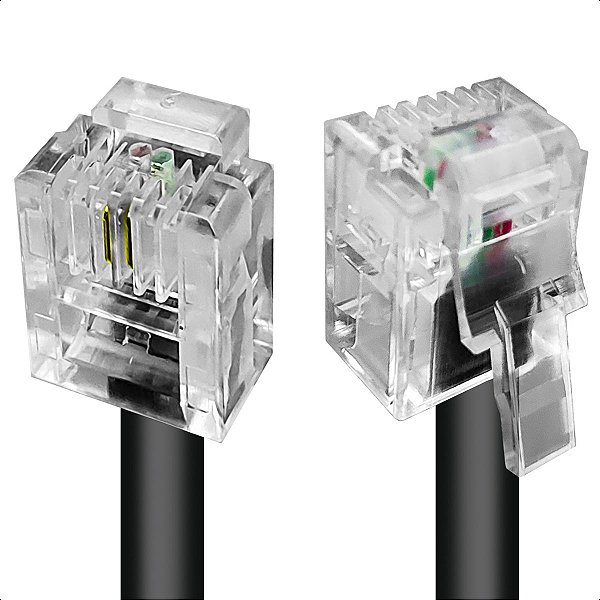 Cabo De Telefone Extensão Preto 2 Metros 5 Peças