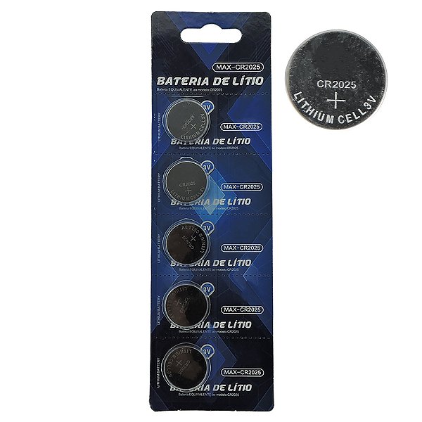 Bateria CR2025 Cartela com Cinco Unidades