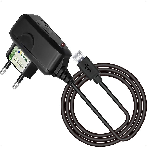 Carregador Rápido de Celular V8 1 Metro Preto Parede