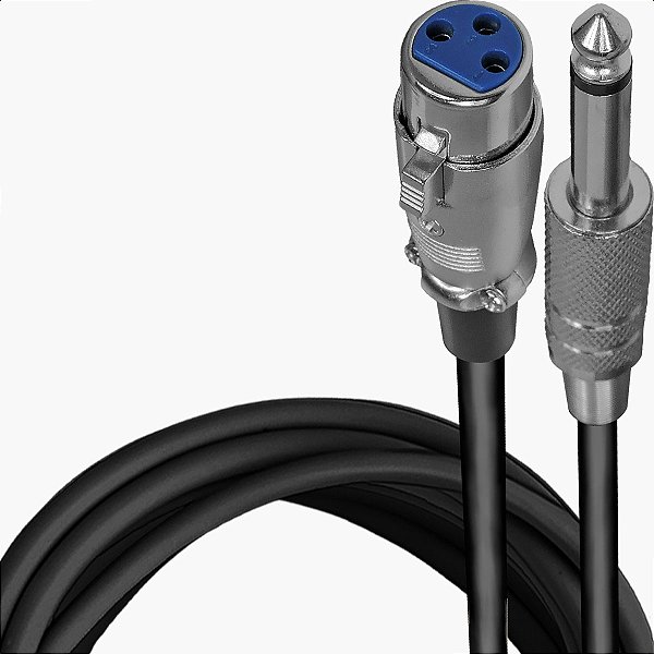 Cabo P10 Mono Profissional Para Microfone Xlr 5 Metros