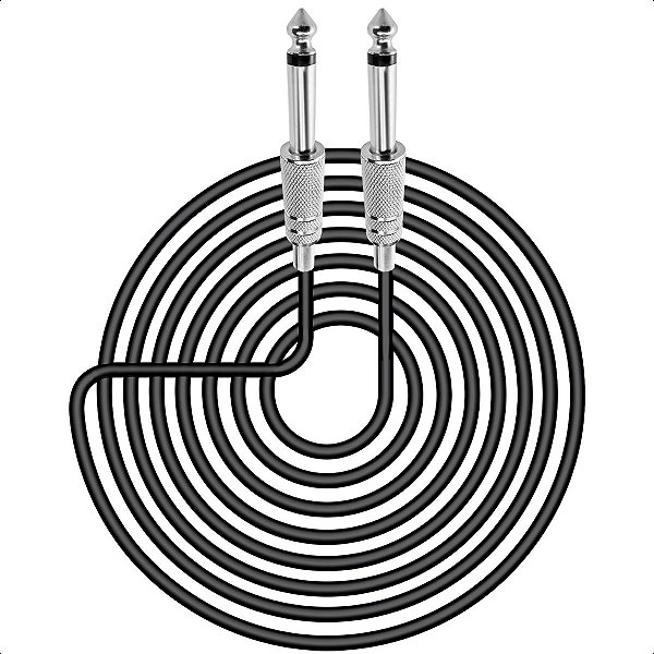 Cabo P10 Mono para Violão Com 2 Plug Metal 5 Metros