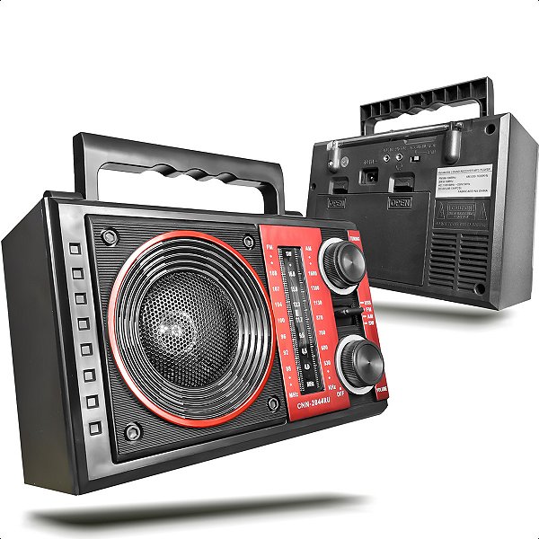 Rádio Retrô Recarregável Bivolt Portátil Am Fm Usb Sd