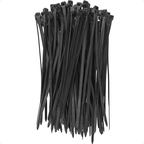 Abraçadeira Cinta Plástica Chicote 15cm Preta Kit 100 peças