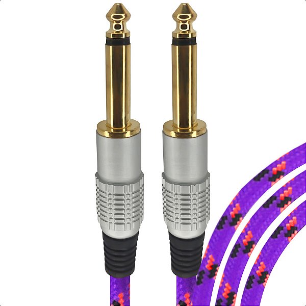 Cabo Profissional P10 para Guitarra P10 de Nylon 5 Metros