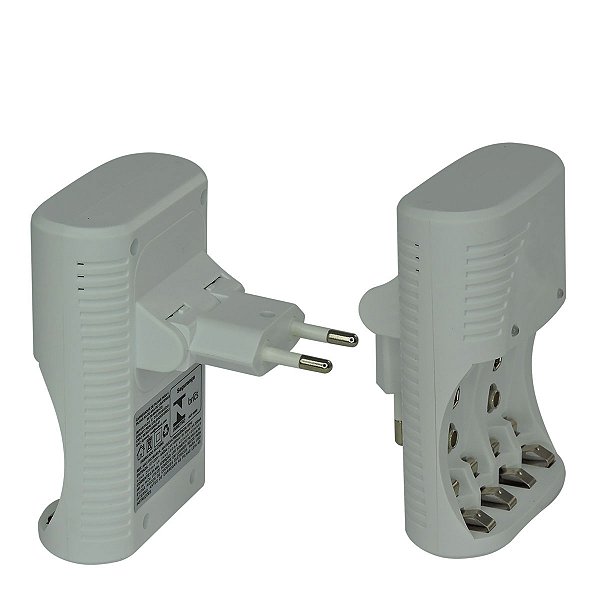 Carregador Universal de Pilhas e Bateria Branca