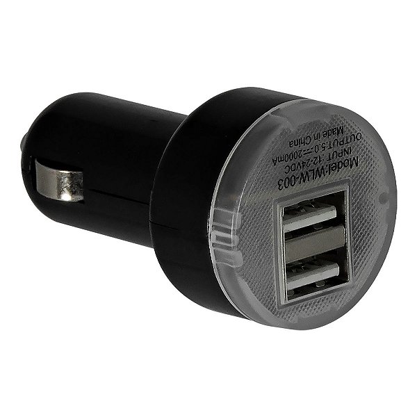 Carregador Veicular Adaptador Duplo USB 12v - Eletromassa