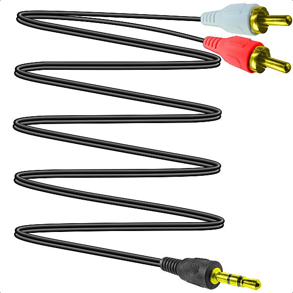 Cabo P2 Estéreo para 2 Rca Conexão Audio 1,80m
