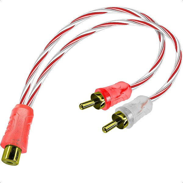 Cabo Cristal Automotivo y 1 Rca Fêmea para 2 Rca