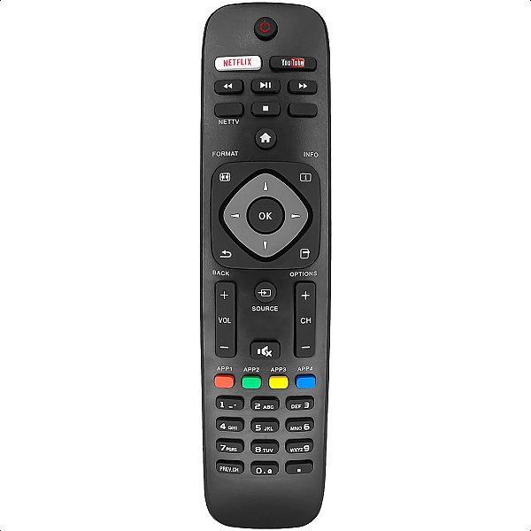 Controle Remoto Compatível com Tv Philips Smart Youtube