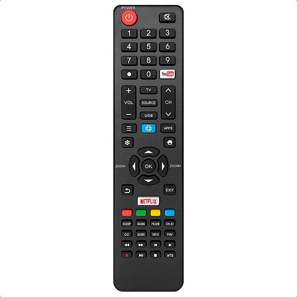 Controle Remoto Compatível com Tv Led Semp Ct-6841 com Netflix