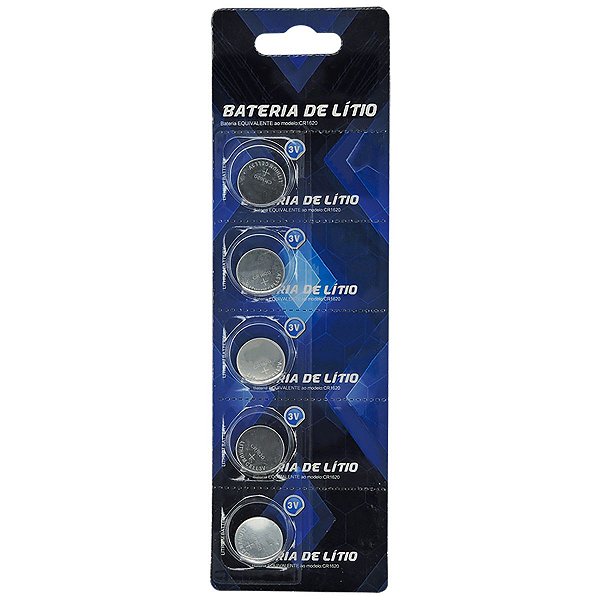 Baterias 3v Cr1620 Cartela Com 05 Unidades