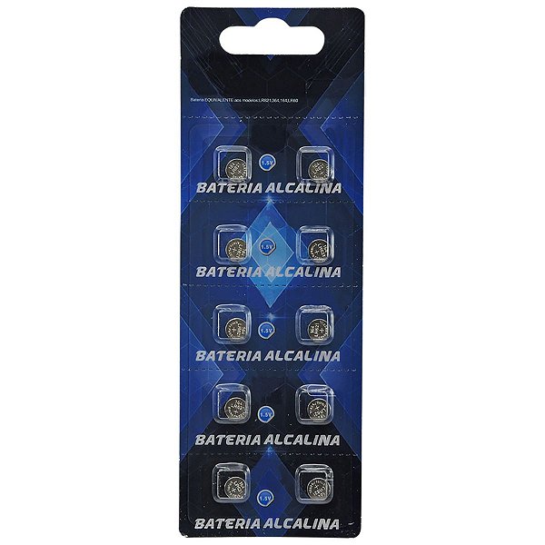 Baterias Alcalina Ag1 Lr621 1.5v Cartela Com 10 Unidades