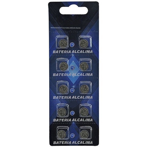Baterias Alcalina Ag9 Lr936 1.5v Cartela Com 10 Unidades