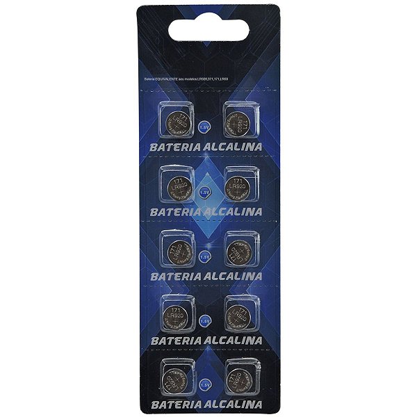 Baterias Alcalina Ag6 Lr920 1.5v Cartela Com 10 Unidades