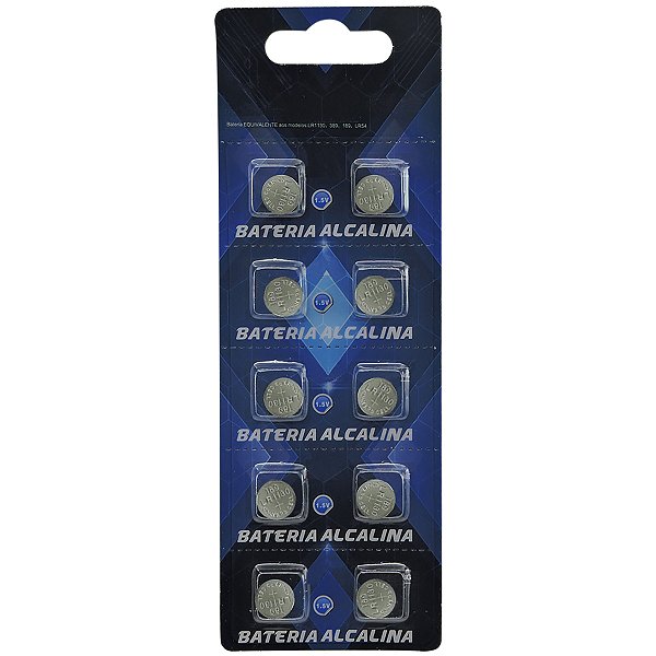 Baterias Alcalina Ag10 Lr1130 1.5v Cartela com 10 Unidades