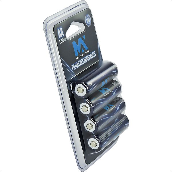 Pilhas  Palito Recarregáveis Aa 2100mAh Maxmidia