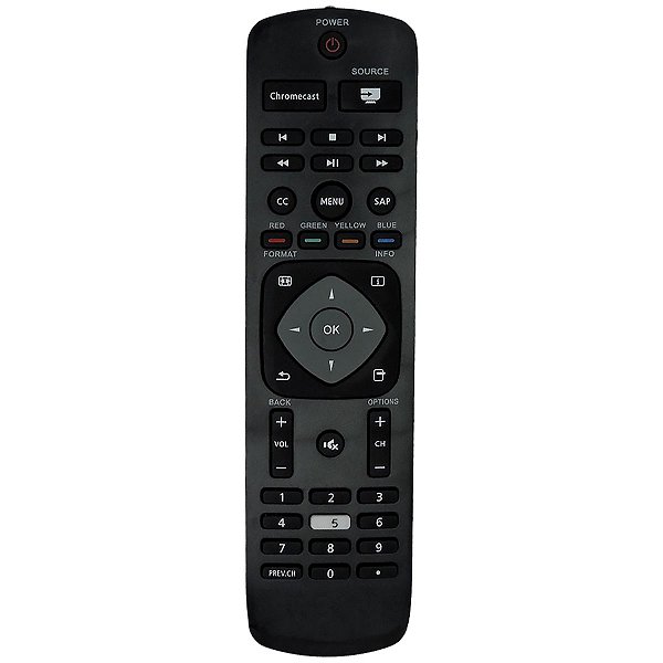 Controle Remoto Compatível com Tv Philips Smart Cromecast + Pilhas