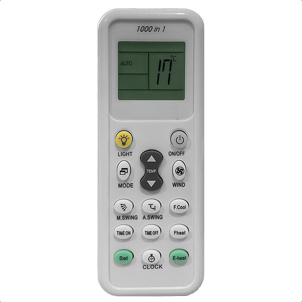 Controle Remoto Universal Compatível com Ar Condicionado Diversos Modelo 1000 Em 1