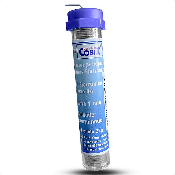 Tubo de Solda Estanho 1mm Resistente Cobix 22g