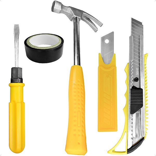 Kit de Ferramentas Completa Martelo Fenda Estilete Lâmina