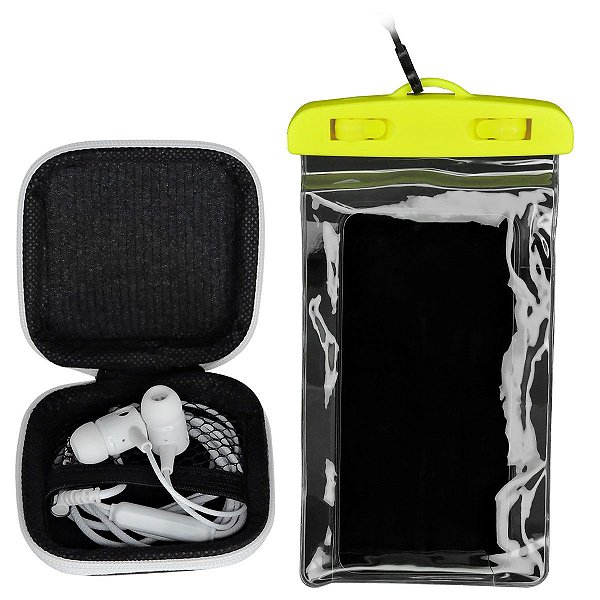Fone De Ouvido Cabo P2 E Capinha A Prova D'água Para Celular