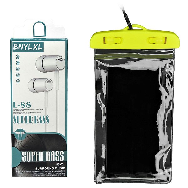 Fone De Ouvido Com Capinha A Prova D'água Para Celular