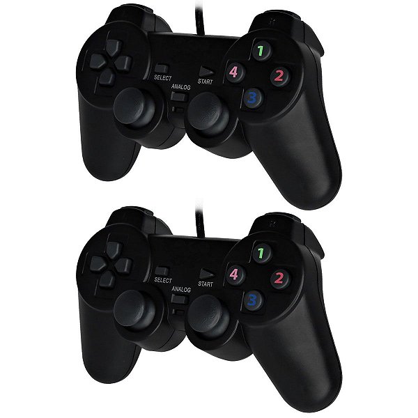 Kit 2 Controles Joystick De Video Game Para Usb De Multiuso