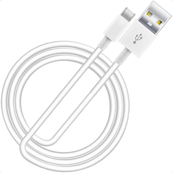 Carregador Com Cabo USB Tipo - C 2.4A Rápido Cor Branco