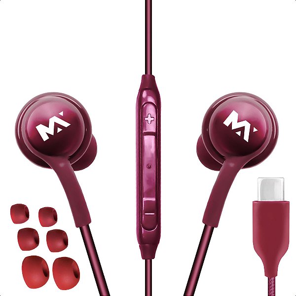 Fone de Ouvido Tipo-C Intra-Auricular Com Microfone Cabo Resistente 1M