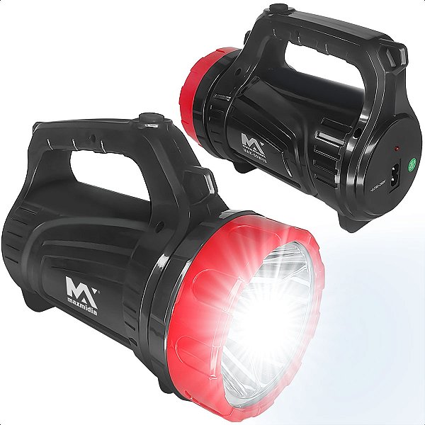 Lanterna Recarregavel Led Potente Com Carregador 1200 mAH 1 Led 10V Bivolt