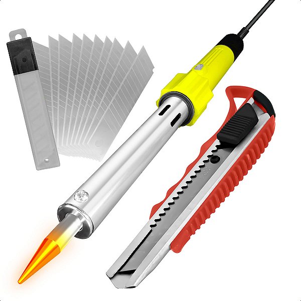 Ferro De Solda 100W 127V Elétrico + Kit Estilete 10 Laminas