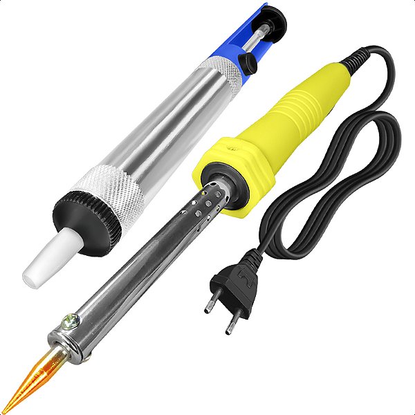 Kit Para Soldagem Ferro de Solda 220V 30W + Sugador Solda