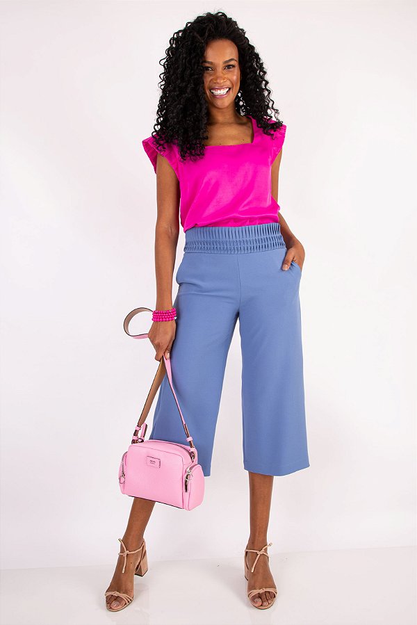 CALÇA PANTACOURT MARIA CLARA AZUL