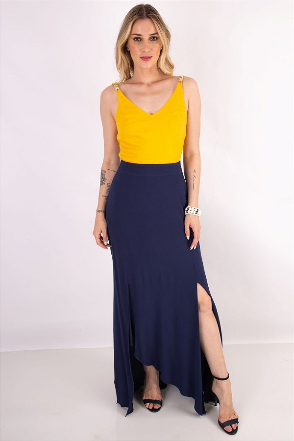 SAIA LONGA GABRIELLY AZUL MARINHO