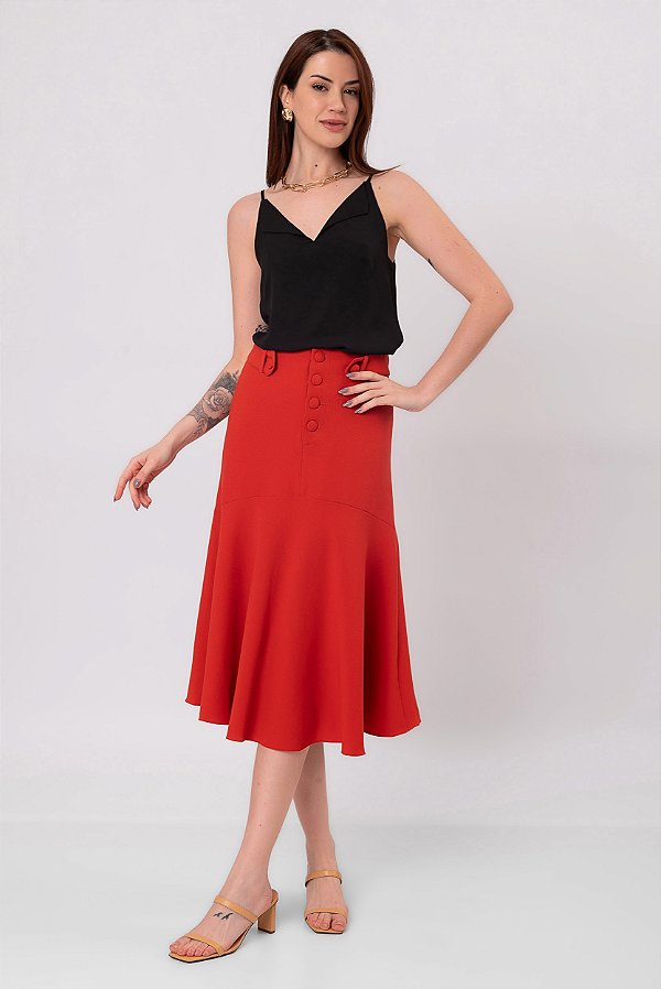 SAIA MIDI DRI CREPE PITANGA