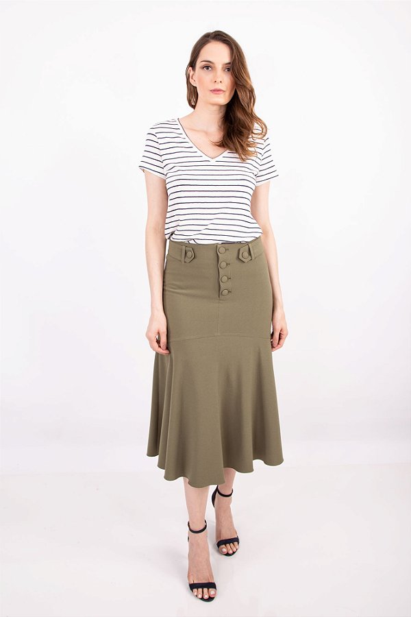 SAIA MIDI DRI CREPE NEW MILITAR