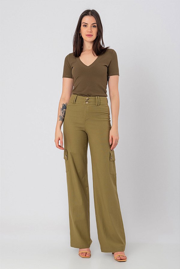 CALÇA LINHO CAROLINE VERDE