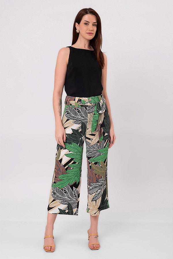 CALÇA PANTACOURT FOLHAGENS GREEN