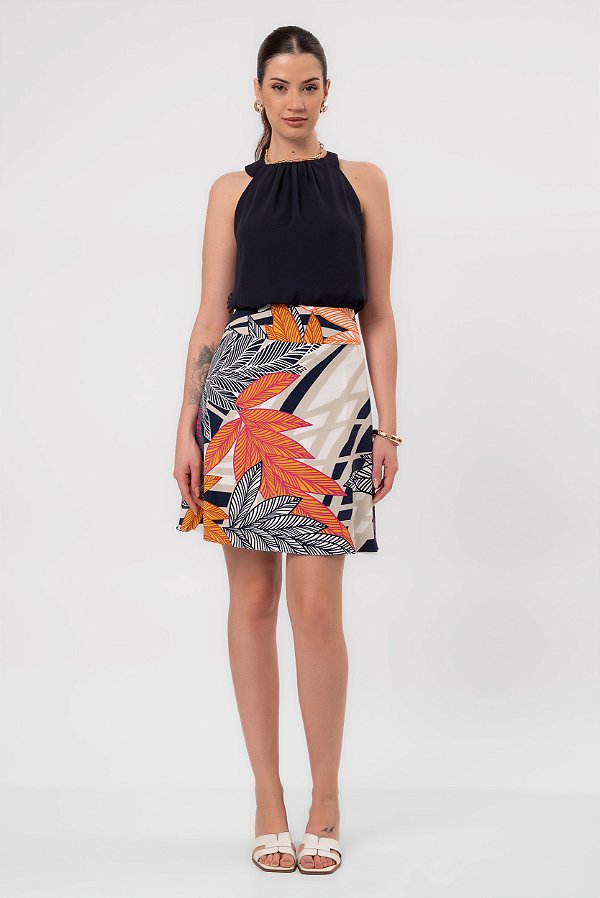 SAIA CREPE FOLHAGENS DAMASCO