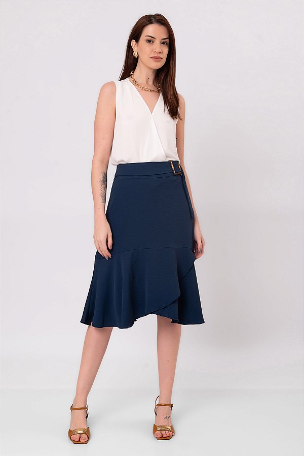 SAIA MIDI ITÁLIA AZUL MARINHO