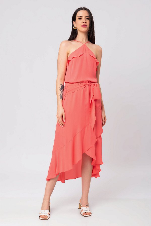 VESTIDO MIDI BELLA FLAMINGO