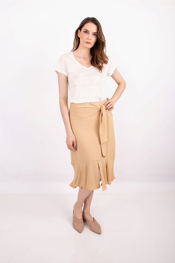 SAIA MIDI HELLEN CREME BRULÉE
