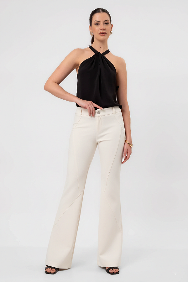 CALÇA FLARE BELLA OFF WHITE