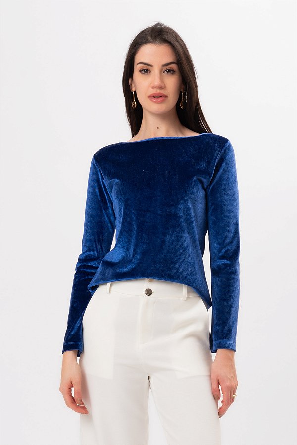 BLUSA SAMARA VELVET SPAN COBALTO