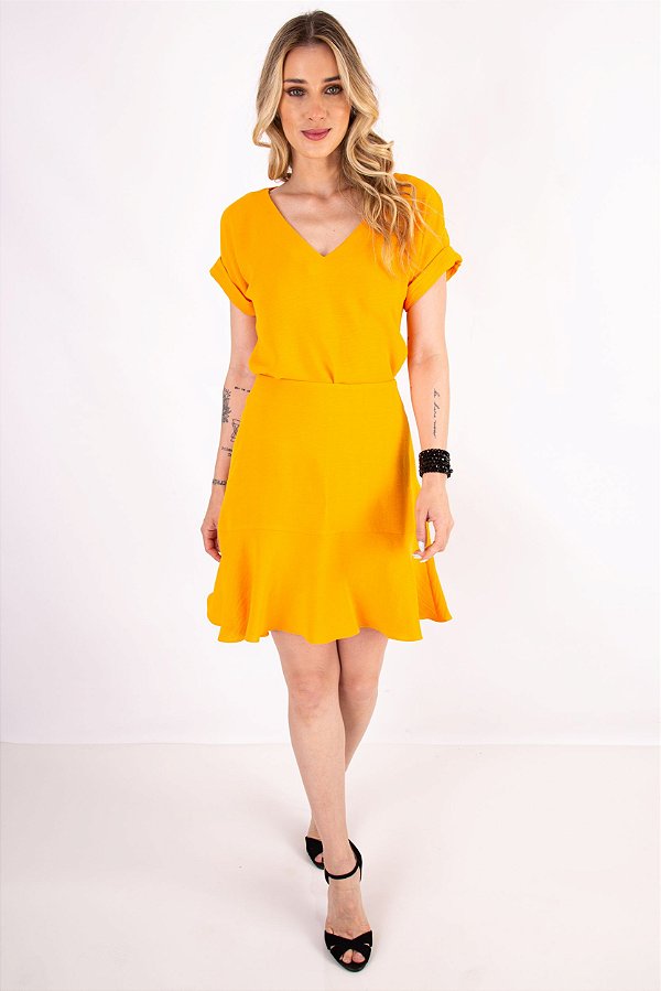 SAIA CURTA ANA PAULA MANGO SORBET